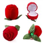 Rózsa Virág Eljegyzési Gyűrű Tartó Doboz